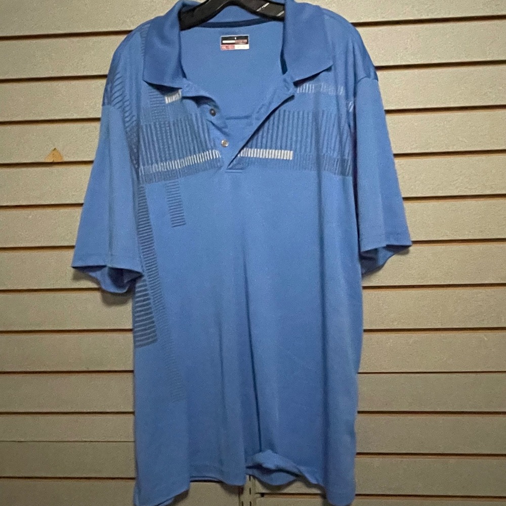 Grand Slam Performance XXL Blue Geometric Graphic Short‎ Sleeve Golf Polo Shirt